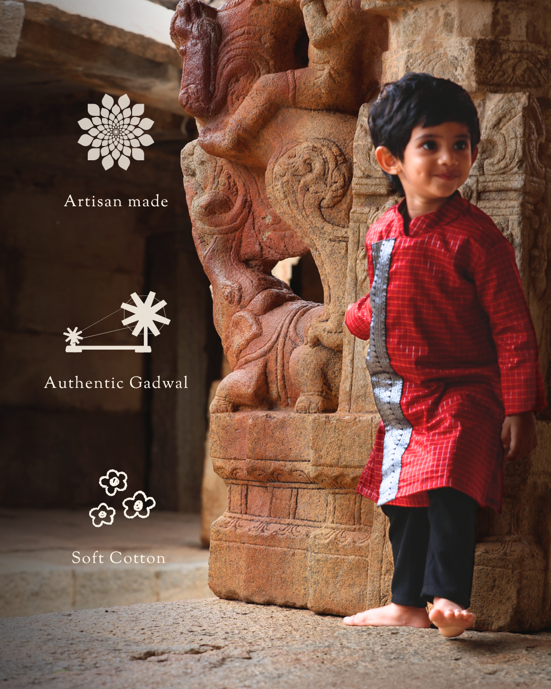 Mithuna - Luxury Gadwal Kurta for Boys