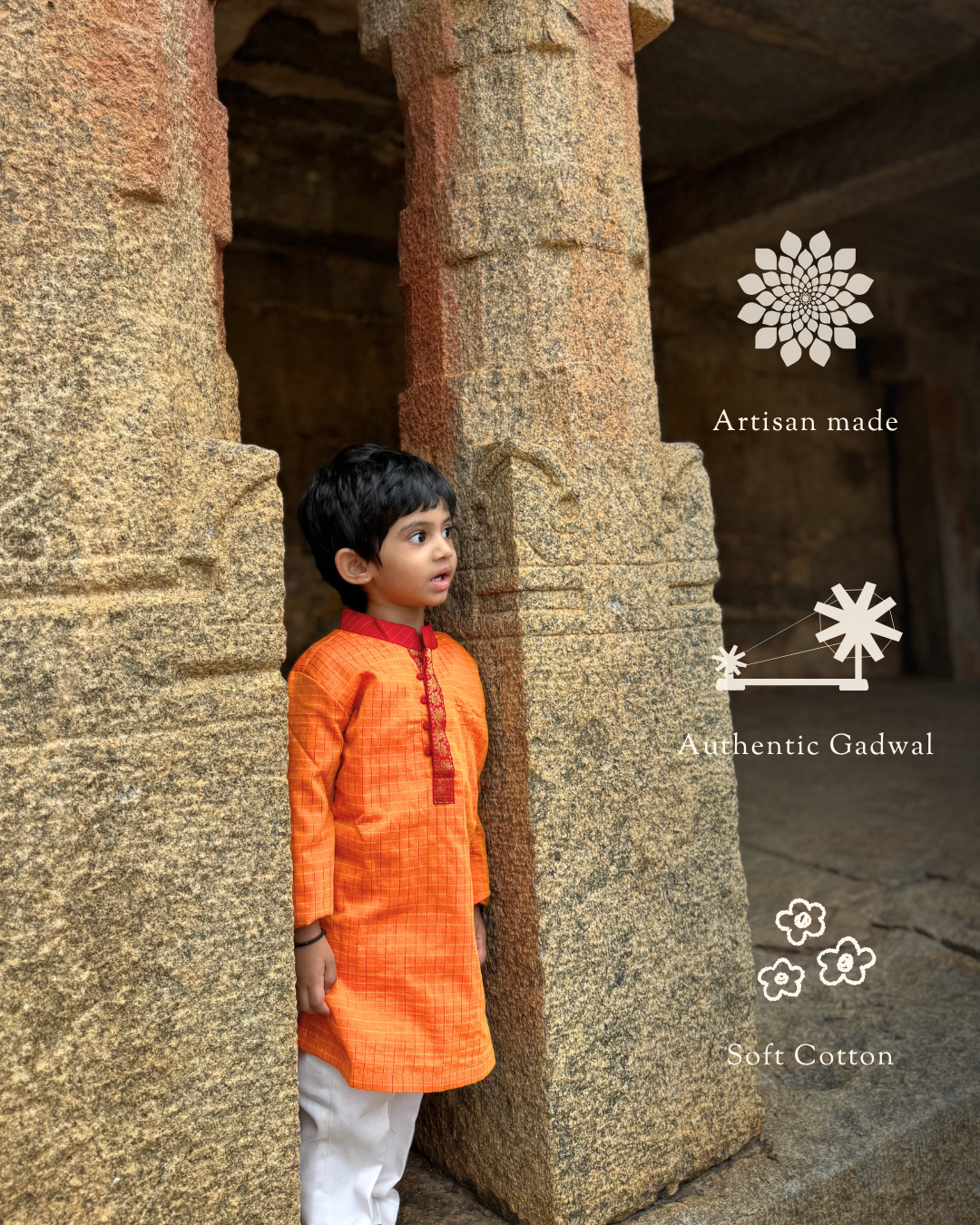 Kumudha- Luxury Gadwal Kurta for Boys