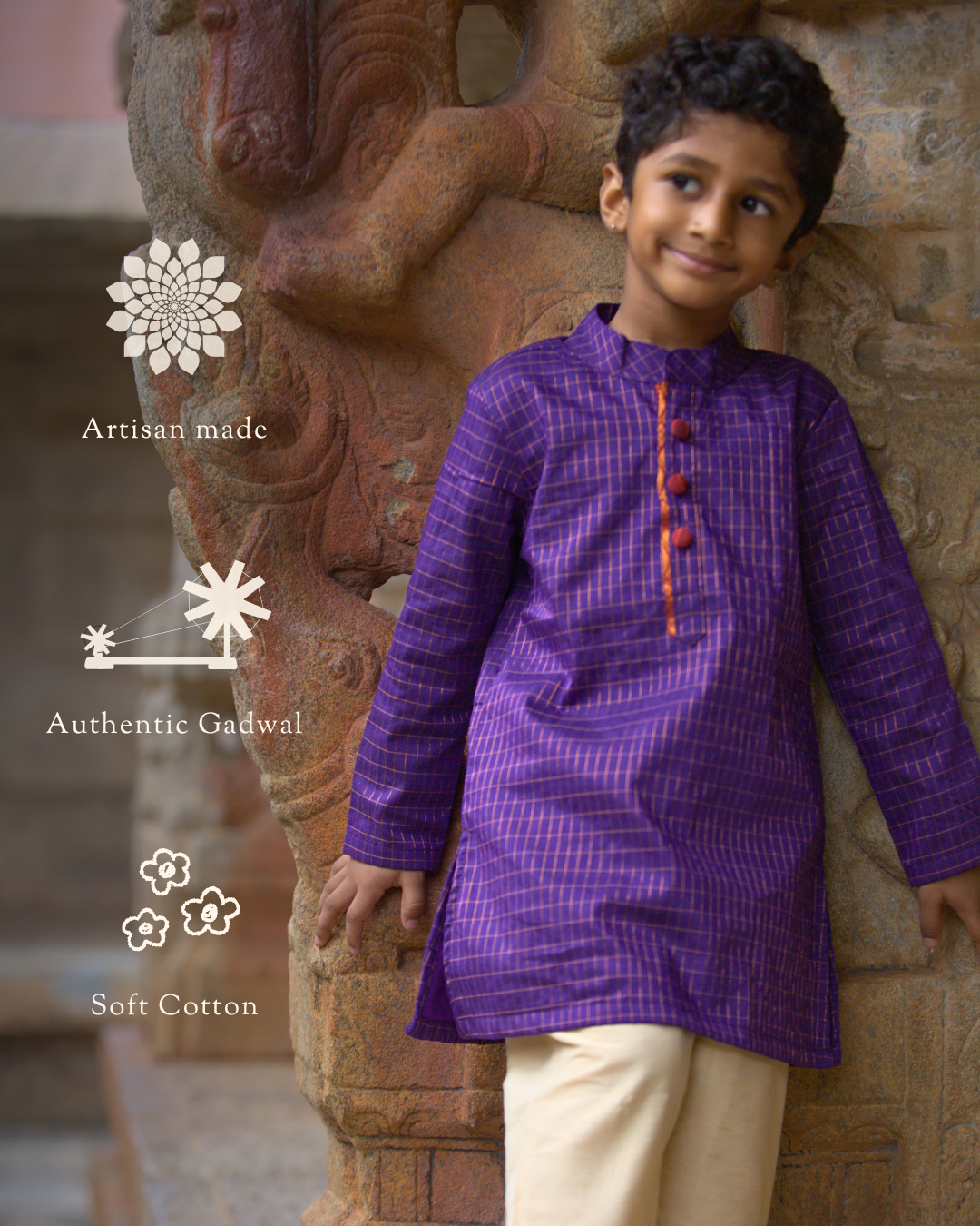 Kalasha - Luxury Gadwal Kurta for Boys