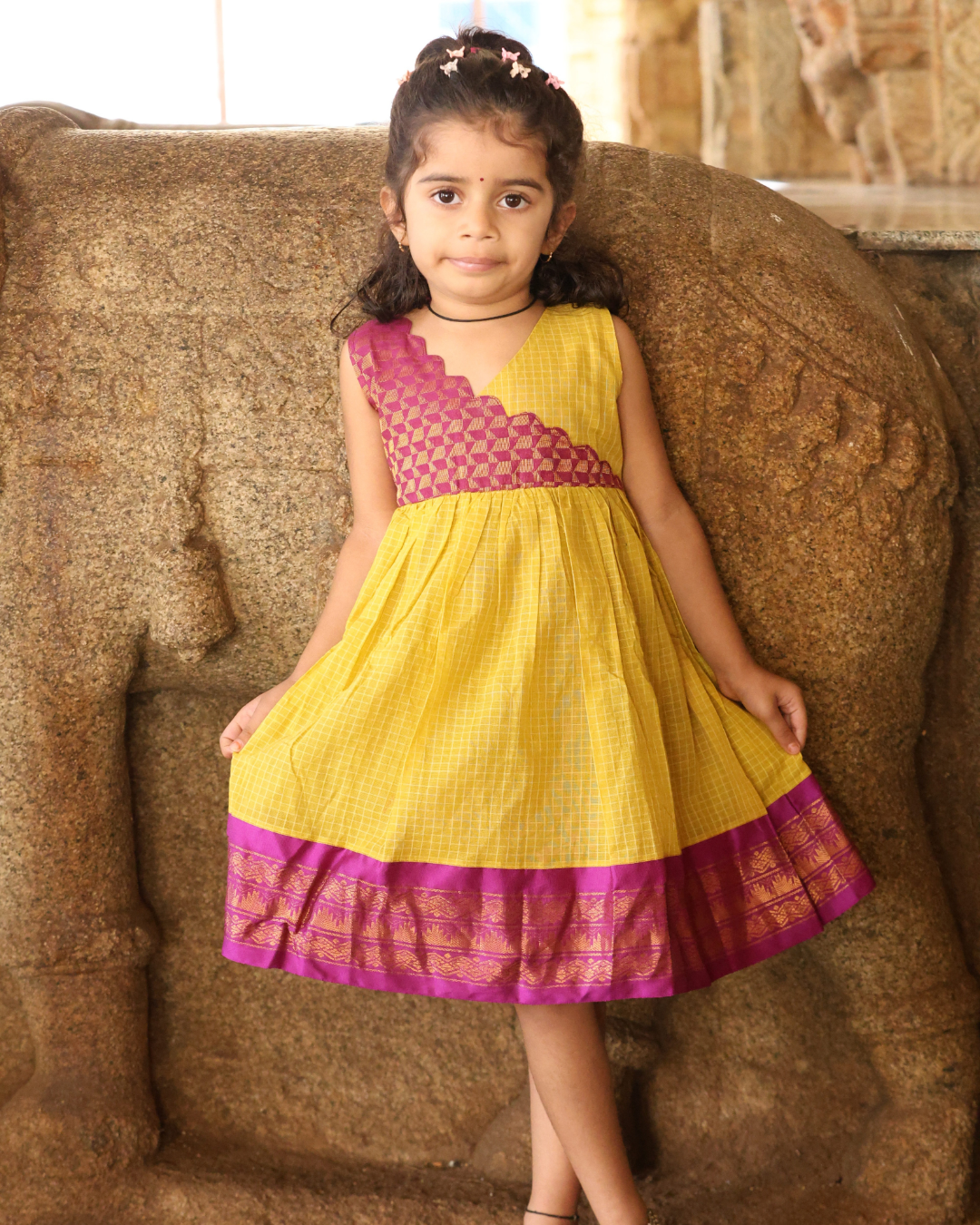 Jagathi- Luxury Gadwal Dress for Girls