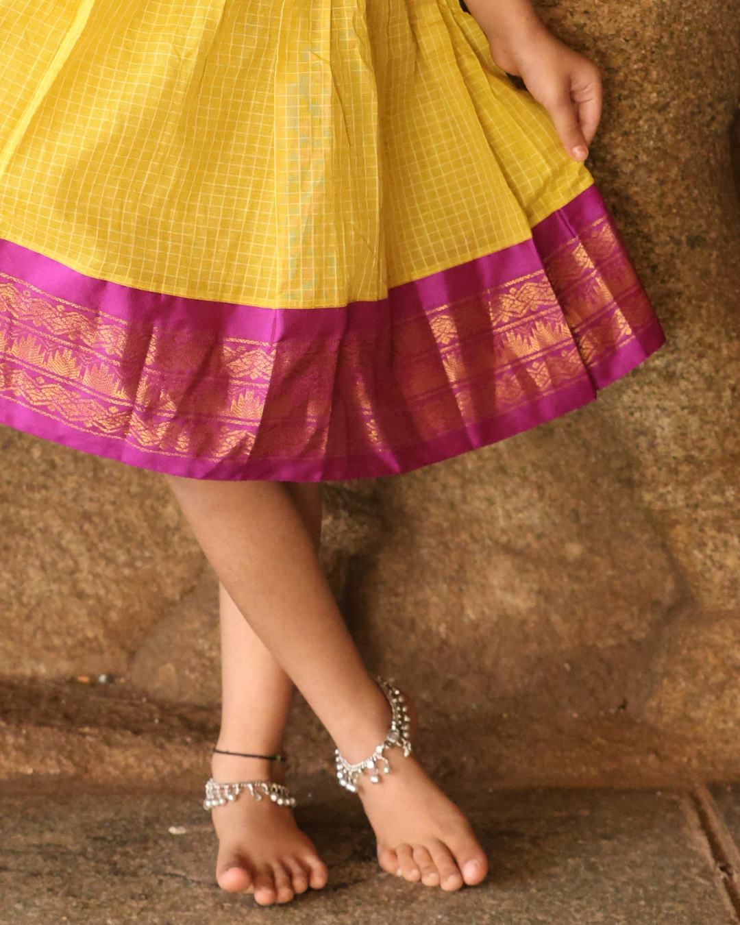 Jagathi- Luxury Gadwal Dress for Girls