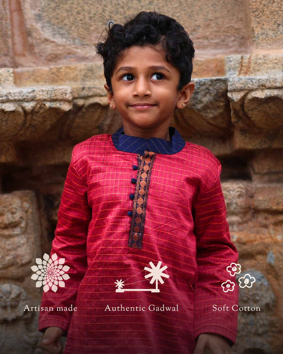 Vesara - Luxury Gadwal Kurta for Boys