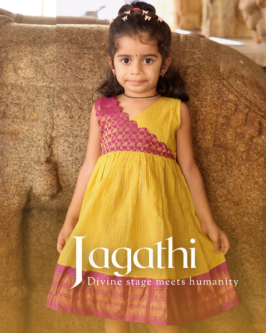 Jagathi- Luxury Gadwal Dress for Girls
